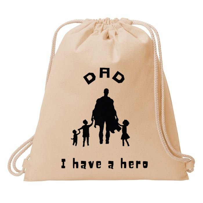 Military Dad Superhero Welcome Home Surprise Drawstring Bag