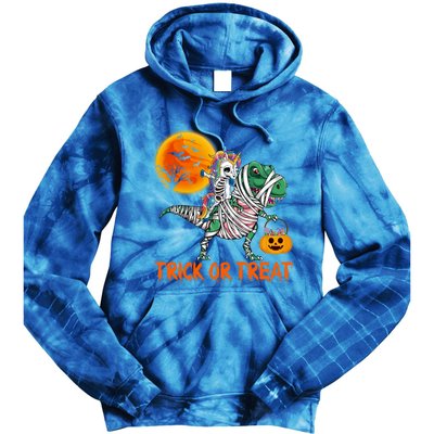 Mb Dabbing Skeleton Unicorn Riding Mummy Dinosaur TRex Gift Tie Dye Hoodie