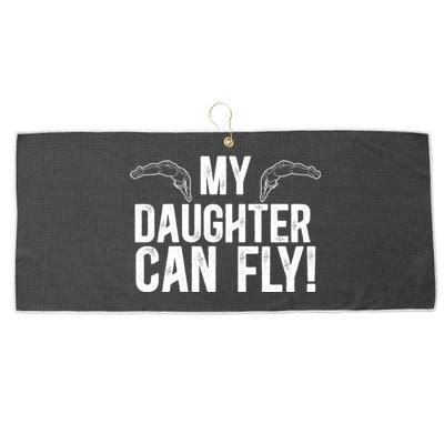 My Daughter Swim Dad Of A Swimmer Father Swimming Dad Gift Large Microfiber Waffle Golf Towel