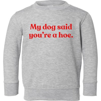 My Dog Said YouRe A Hoe Toddler Sweatshirt