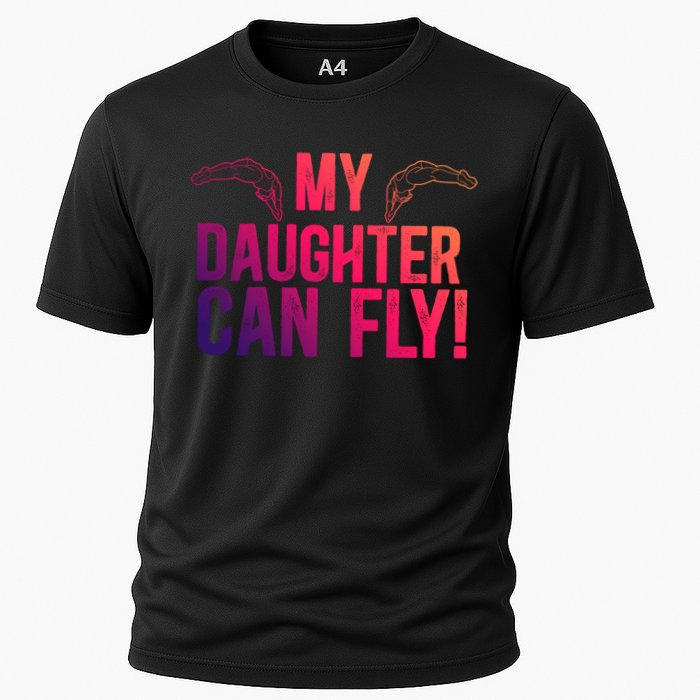 My Daughter Swim Dad Of A Swimmer Father Swimming Dad Gift Cooling Performance Crew T-Shirt