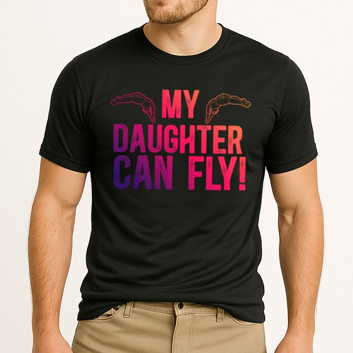 My Daughter Swim Dad Of A Swimmer Father Swimming Dad Gift Cooling Performance Crew T-Shirt