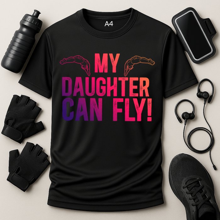My Daughter Swim Dad Of A Swimmer Father Swimming Dad Gift Cooling Performance Crew T-Shirt