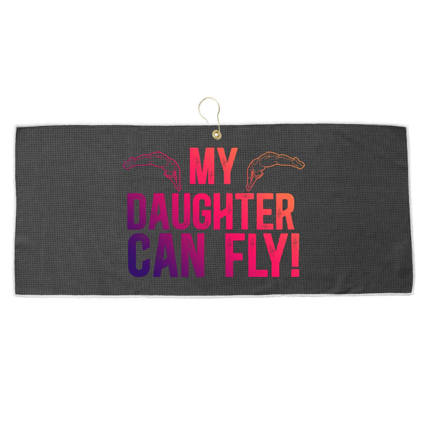 My Daughter Swim Dad Of A Swimmer Father Swimming Dad Gift Large Microfiber Waffle Golf Towel