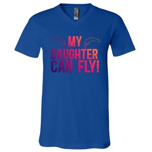 My Daughter Swim Dad Of A Swimmer Father Swimming Dad Gift V-Neck T-Shirt