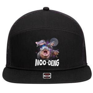 Moo Deng Space Hippo 7 Panel Mesh Trucker Snapback Hat