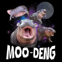 Moo Deng Space Hippo Flexfit Unipanel Trucker Cap