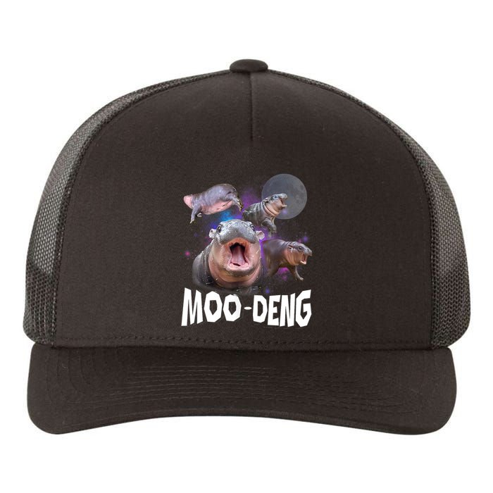 Moo Deng Space Hippo Yupoong Adult 5-Panel Trucker Hat