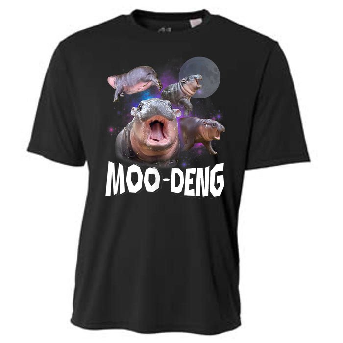 Moo Deng Space Hippo Cooling Performance Crew T-Shirt