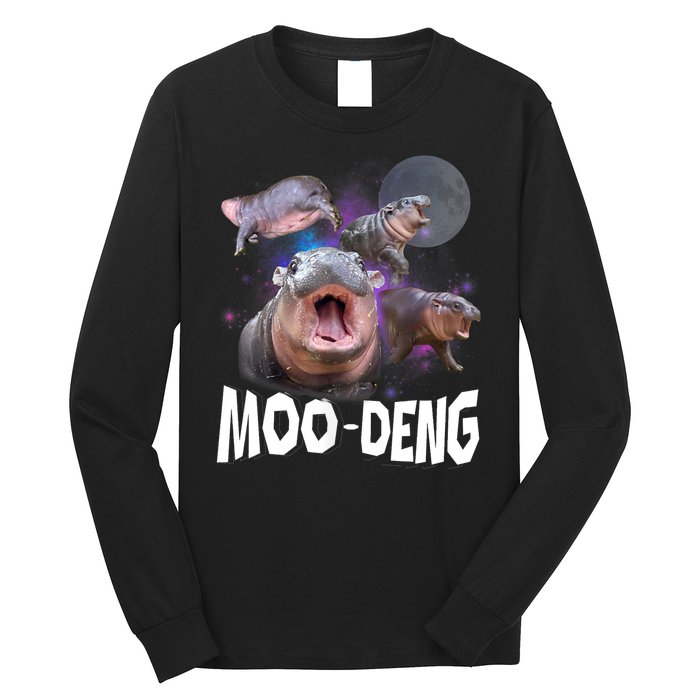 Moo Deng Space Hippo Long Sleeve Shirt