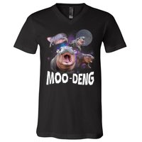 Moo Deng Space Hippo V-Neck T-Shirt