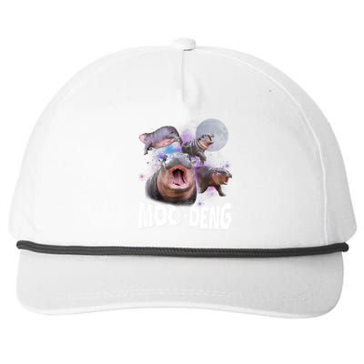 Moo Deng Space Hippo Snapback Five-Panel Rope Hat