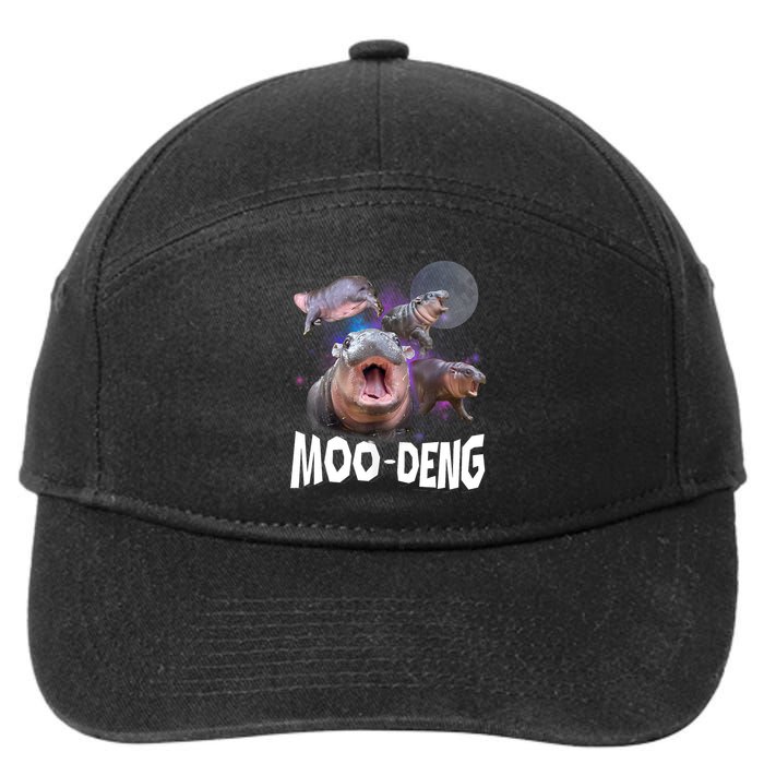 Moo Deng Space Hippo 7-Panel Snapback Hat