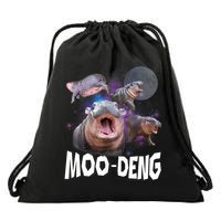 Moo Deng Space Hippo Drawstring Bag
