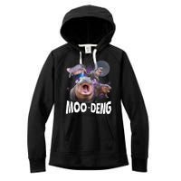 Moo Deng Space Hippo Women's Fleece Hoodie