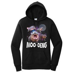 Moo Deng Space Hippo Women's Pullover Hoodie