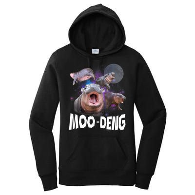 Moo Deng Space Hippo Women's Pullover Hoodie