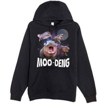 Moo Deng Space Hippo Premium Pullover Hoodie
