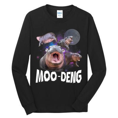 Moo Deng Space Hippo Tall Long Sleeve T-Shirt