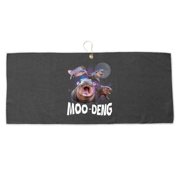 Moo Deng Space Hippo Large Microfiber Waffle Golf Towel