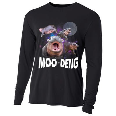 Moo Deng Space Hippo Cooling Performance Long Sleeve Crew