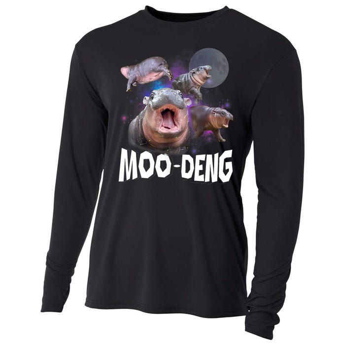 Moo Deng Space Hippo Cooling Performance Long Sleeve Crew