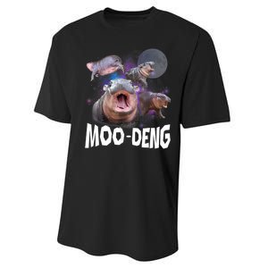 Moo Deng Space Hippo Performance Sprint T-Shirt