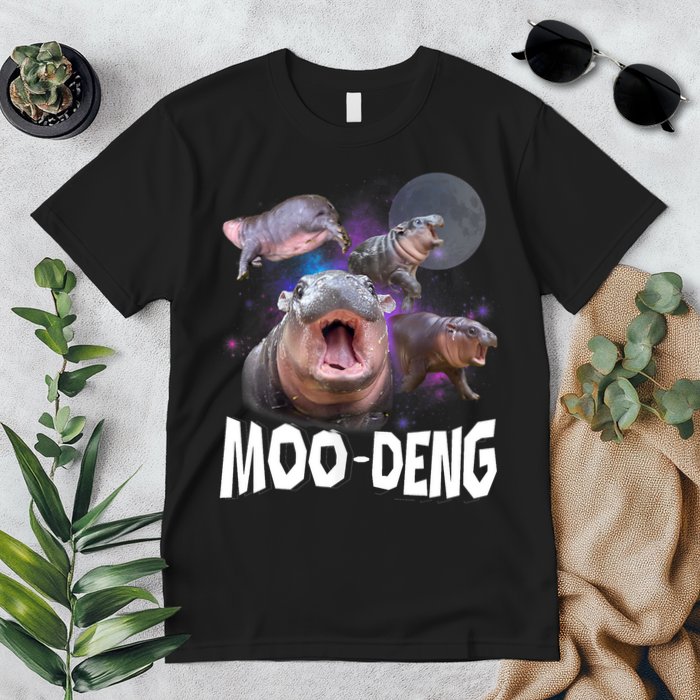 Moo Deng Space Hippo Premium T-Shirt