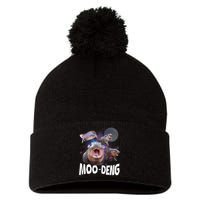 Moo Deng Space Hippo Pom Pom 12in Knit Beanie