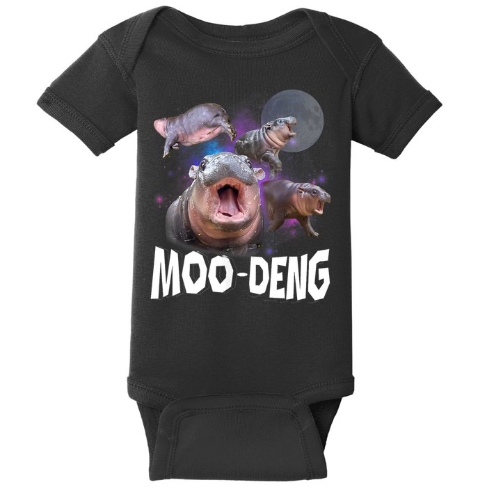 Moo Deng Space Hippo Baby Bodysuit