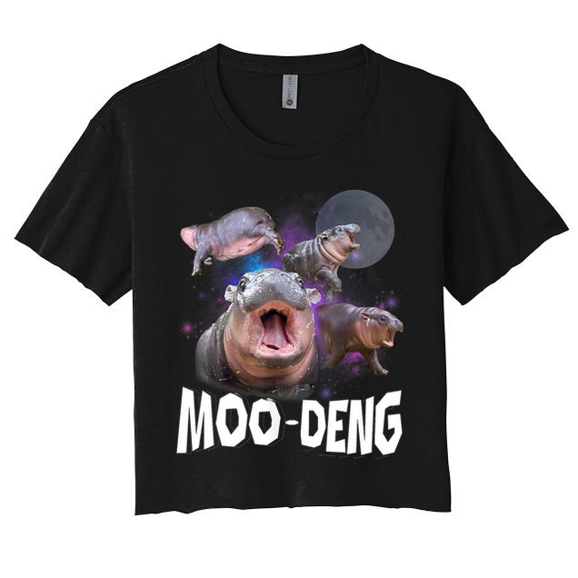 Moo Deng Space Hippo Crop Top