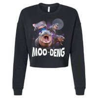 Moo Deng Space Hippo Cropped Pullover Crew