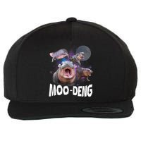 Moo Deng Space Hippo Wool Snapback Cap