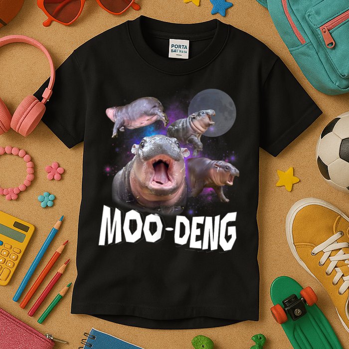 Moo Deng Space Hippo Kids T-Shirt
