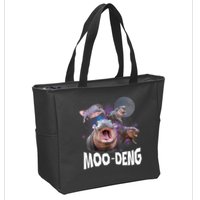 Moo Deng Space Hippo Zip Tote Bag