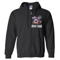 Moo Deng Space Hippo Full Zip Hoodie