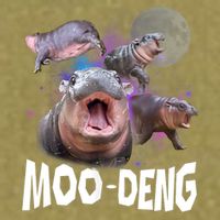 Moo Deng Space Hippo Garment-Dyed Women's Muscle Tee
