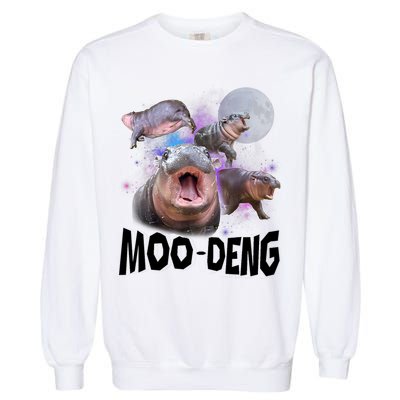 Moo Deng Space Hippo Garment-Dyed Sweatshirt