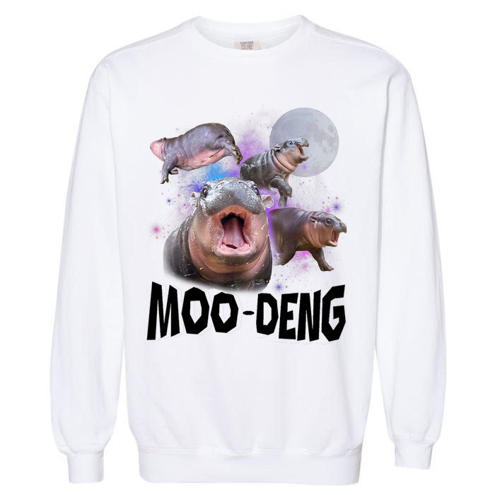 Moo Deng Space Hippo Garment-Dyed Sweatshirt