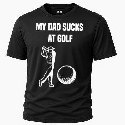 My Dad Sucks At Golf, Funny Golfing Golf Dad Gif For Dad Father's Day Performance Shirt