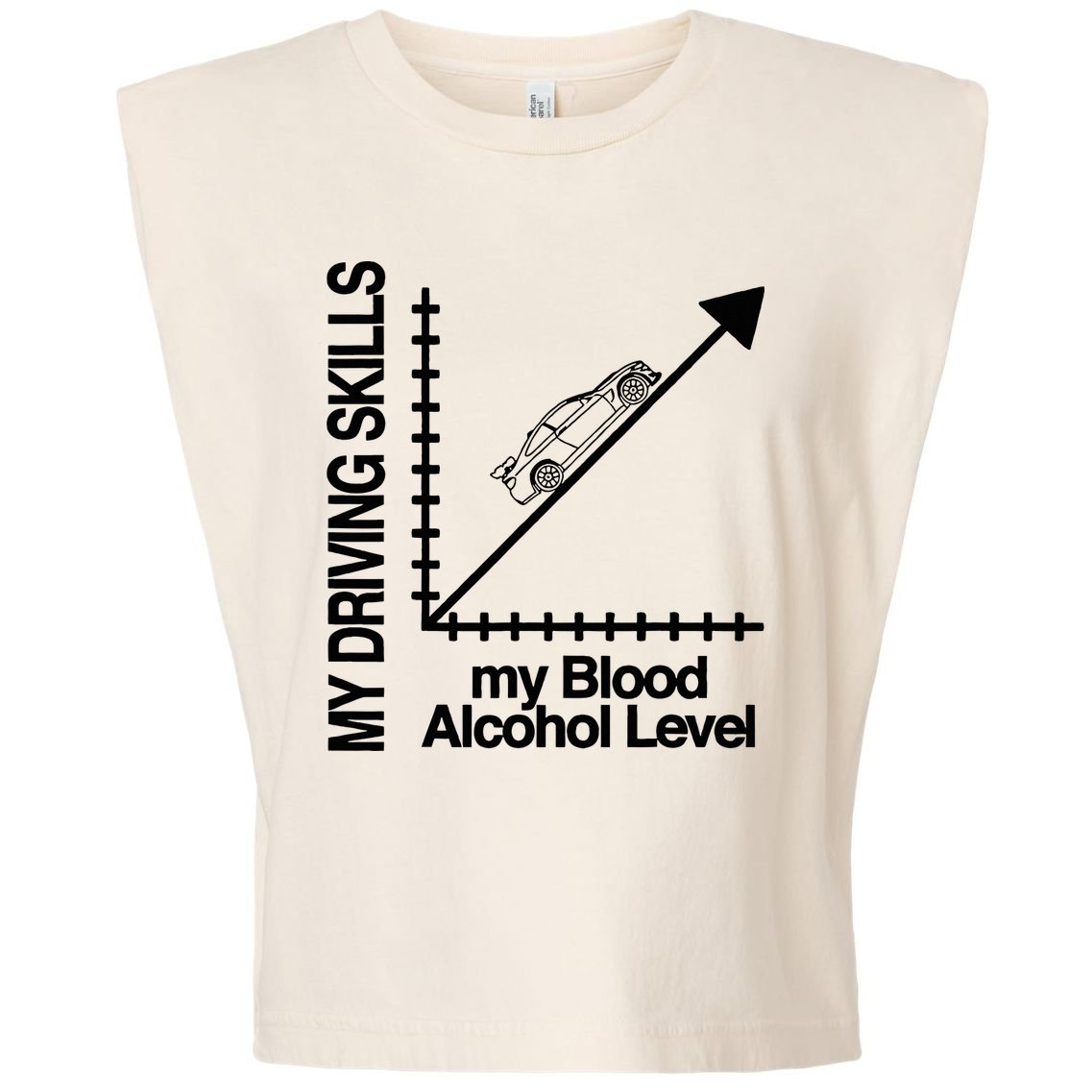 My Driving Skills My Blood Alcohol Level Funny Design Garment-Dyed Women's Muscle Tee