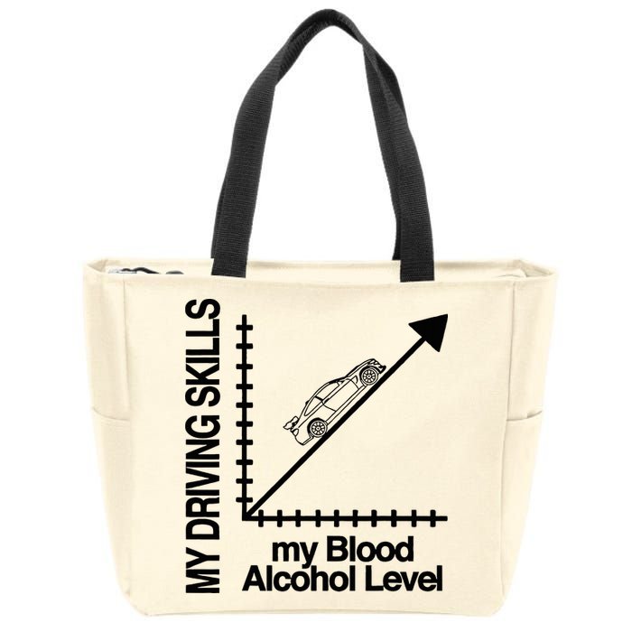 My Driving Skills My Blood Alcohol Level Funny Design Zip Tote Bag