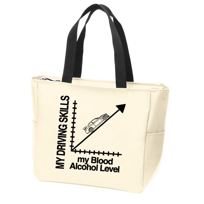 My Driving Skills My Blood Alcohol Level Funny Design Zip Tote Bag