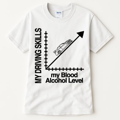 My Driving Skills My Blood Alcohol Level Funny Design Tall T-Shirt