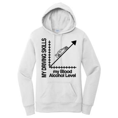 My Driving Skills My Blood Alcohol Level Funny Design Women's Pullover Hoodie