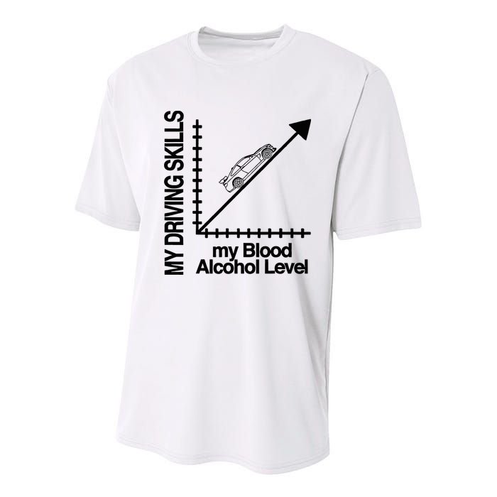 My Driving Skills My Blood Alcohol Level Funny Design Youth Performance Sprint T-Shirt
