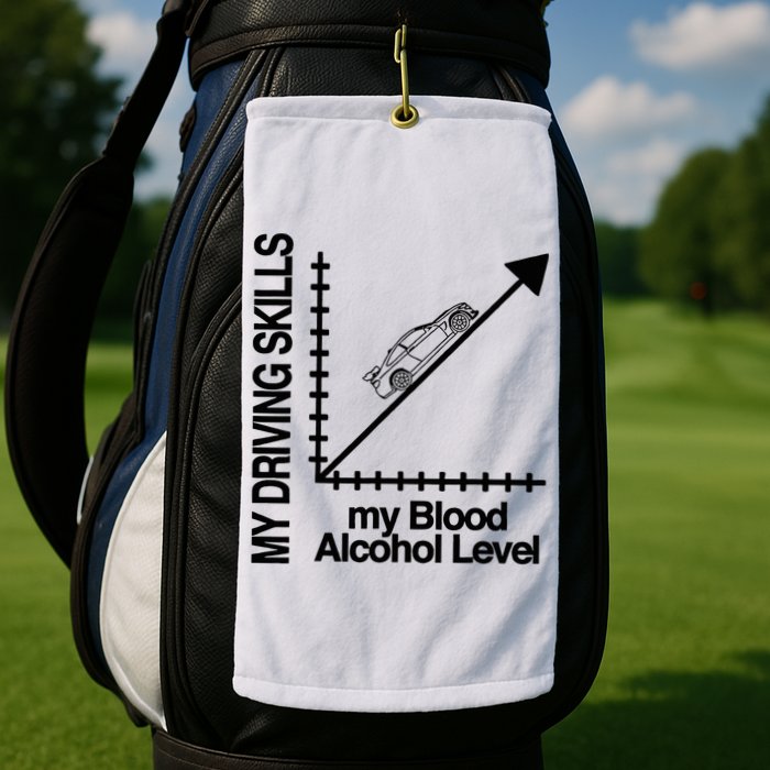 My Driving Skills My Blood Alcohol Level Funny Design Golf Towel