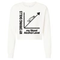 My Driving Skills My Blood Alcohol Level Funny Design Cropped Pullover Crew