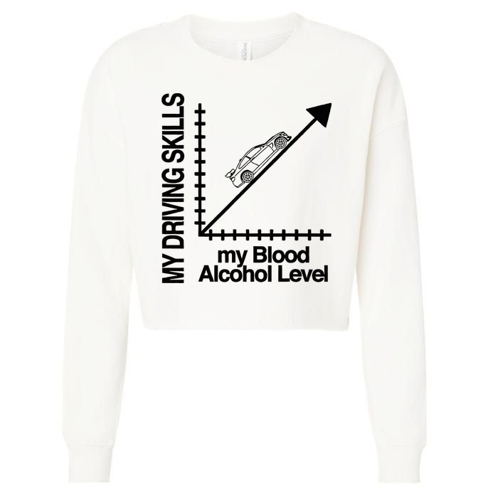 My Driving Skills My Blood Alcohol Level Funny Design Cropped Pullover Crew