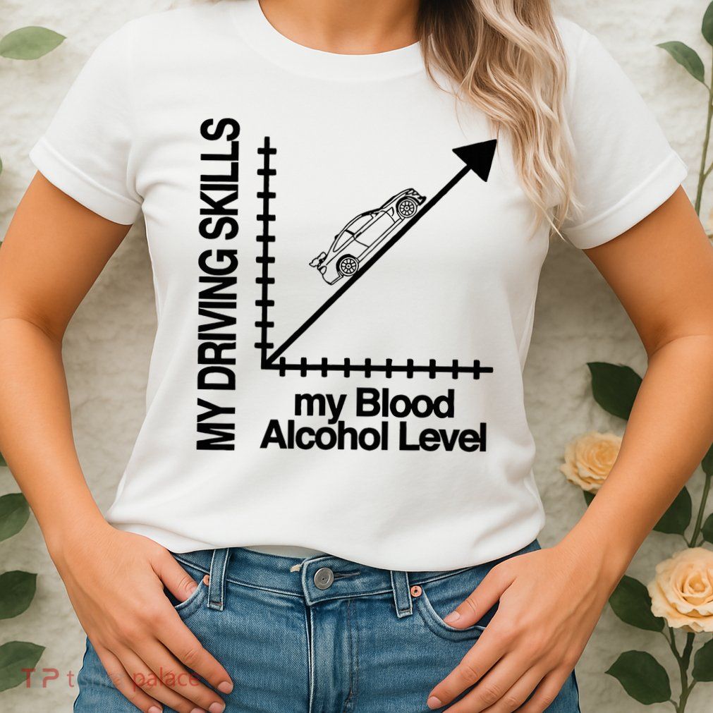 My Driving Skills My Blood Alcohol Level Funny Design Womens T-Shirt